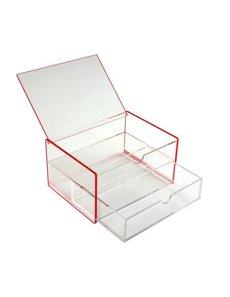 CAJA ACRILICA DOBLE ROJA
