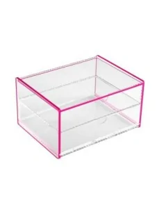 CAJA ACRILICA DOBLE ROSA