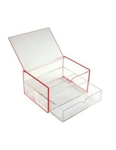 CAJA ACRILICA DOBLE ROSA 2