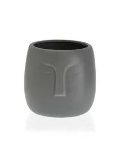 MACETA CERAMICA TIKI GRIS