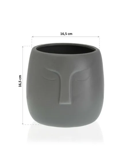 MACETA CERAMICA TIKI GRIS