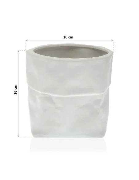 MACETA CERAMICA NEGRA 16x16