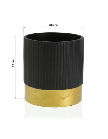 MACETA CERAMICA NEGRA 16x17