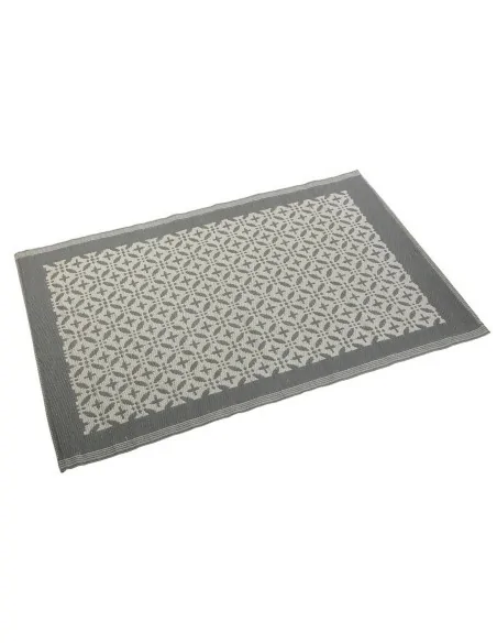 ALFOMBRA GRIS CON CIRCULOS
