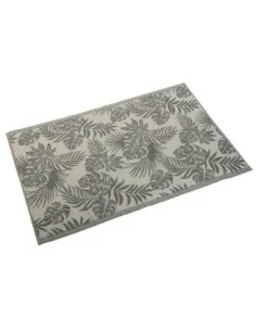 ALFOMBRA GRIS CON HOJAS
