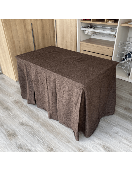 Ropa chenilla 8  pliegues Chocolate costura reforzada