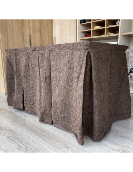 Ropa chenilla 8  pliegues Chocolate costura reforzada