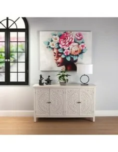 CUADRO MUJER CON FLORES AFRICA 2