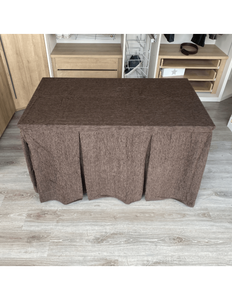 Ropa chenilla 8  pliegues Chocolate costura reforzada