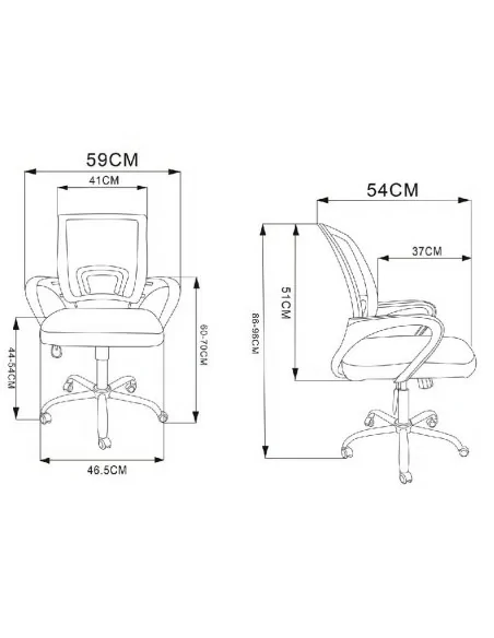 Silla de Oficina Modelo Perks Medidas
