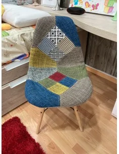 Silla de Diseño Nordico en Tela Patchwork