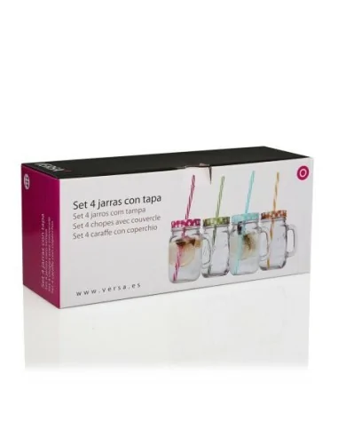 SET 4 JARRAS CON TAPA