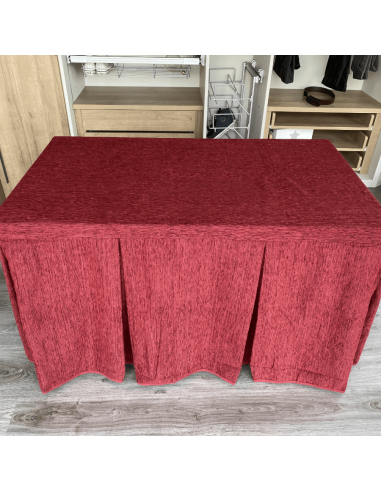 Ropa chenilla 8  pliegues Granate con...