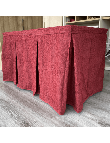 Ropa chenilla 8  pliegues Granate con...