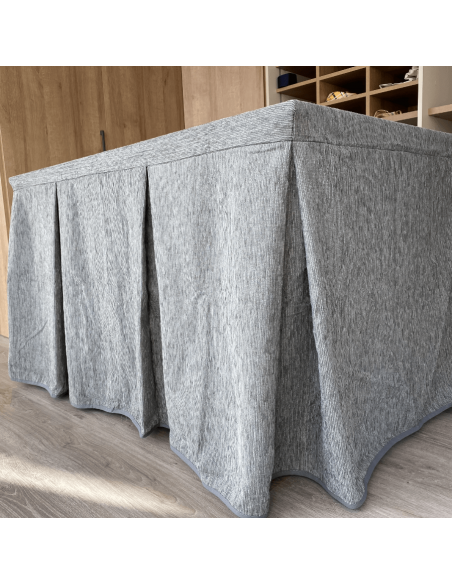 Ropa chenilla 8 pliegues Gris con costura reforzada