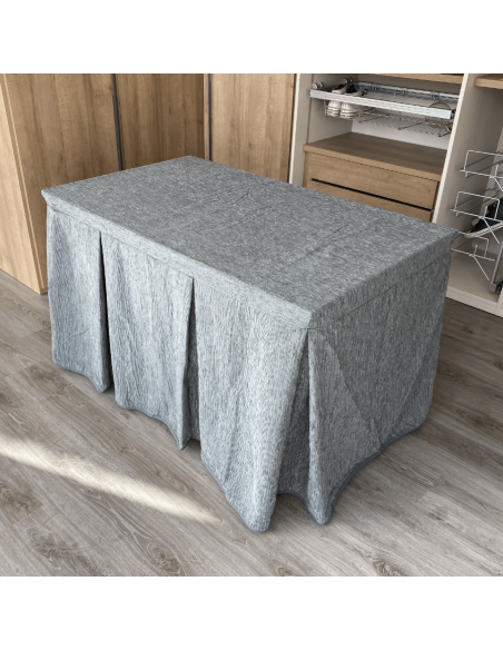 Ropa chenilla 8 pliegues Gris con costura reforzada