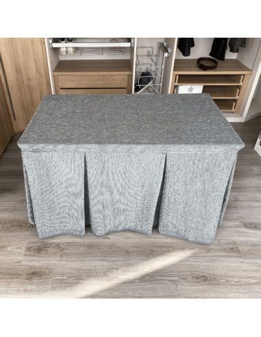 Ropa chenilla 8 pliegues Gris con...