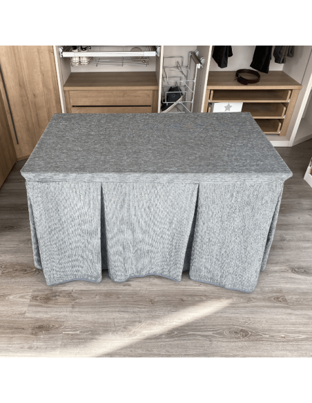 Ropa chenilla 8 pliegues Gris con costura reforzada