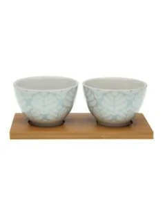 SET 2 BOLES LEAVES ICE BLUE CO
