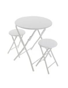 JUEGO MESA Y DOS SILLAS BLANCA