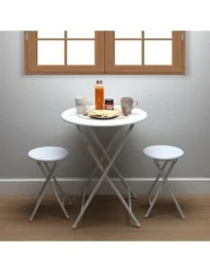 JUEGO MESA Y DOS SILLAS BLANCA 2