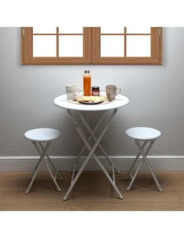 JUEGO MESA Y DOS SILLAS BLANCA