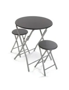 JUEGO MESA Y DOS SILLAS GRIS