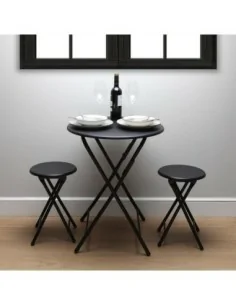 JUEGO MESA Y DOS SILLAS NEGRO 2