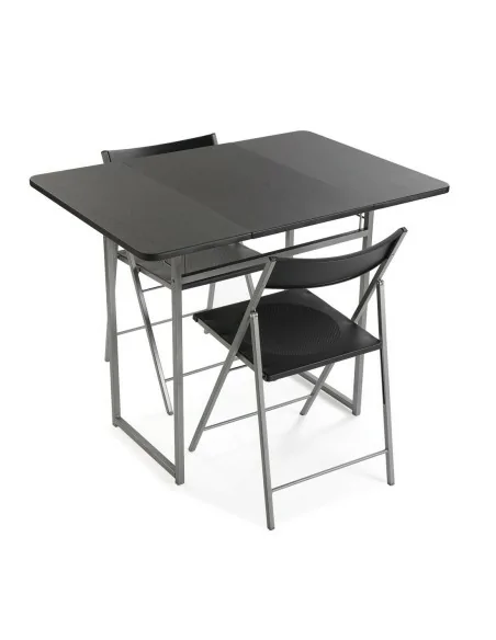 MESA PLEG.+2 SILLAS NEGRA