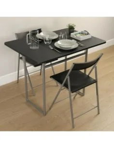 MESA PLEG.+2 SILLAS NEGRA 2