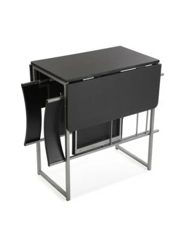 MESA PLEG.+2 SILLAS NEGRA