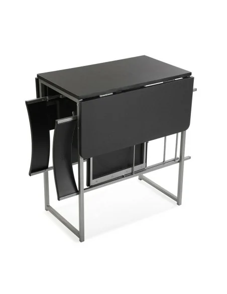 MESA PLEG.+2 SILLAS NEGRA