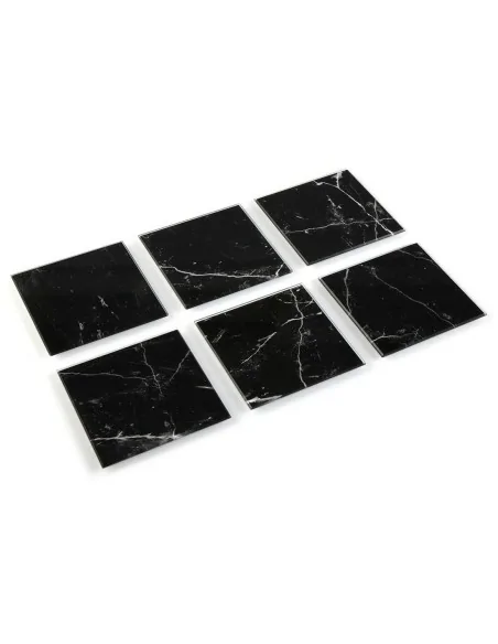SET 6 POSAVASOS MARMOL NEGRO