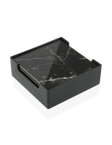 SET 6 POSAVASOS MARMOL NEGRO