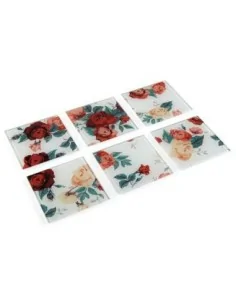 SET 6 POSAVASOS ROSAS