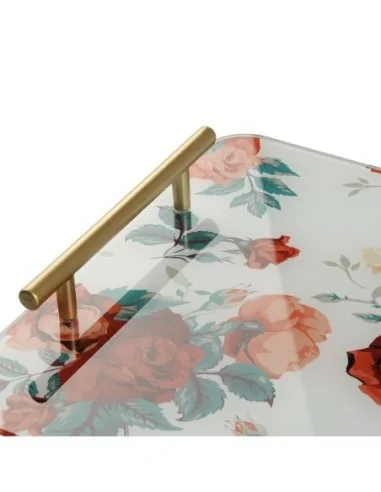 BANDEJA CRISTAL ROSAS