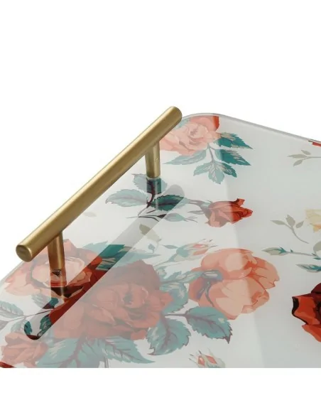 BANDEJA CRISTAL ROSAS