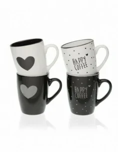 MUG SURTIDO HEARTS WHITE/ BLAC