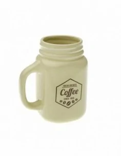 TAZA CON FORMA JARRA CREMA