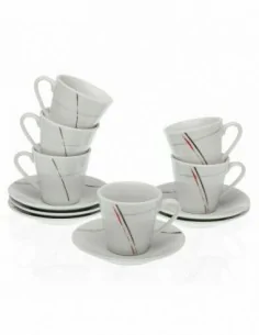 SET 6 TAZAS CAFÉ C/PLATO STRAW