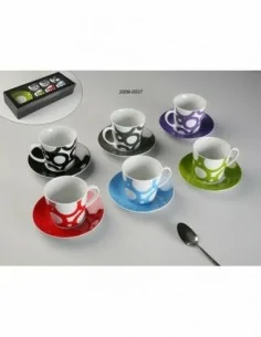SET 6 TAZAS TÉ CON PLATO