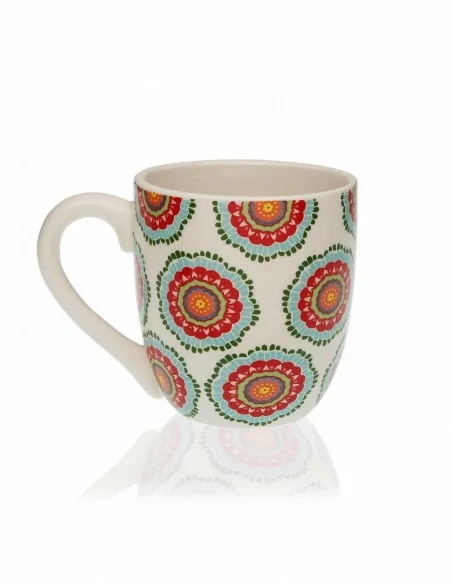 SET 4 MUGS CON STAND MANDALA
