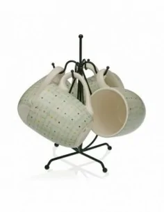 SET 4 MUGS SNOW FLOWERS