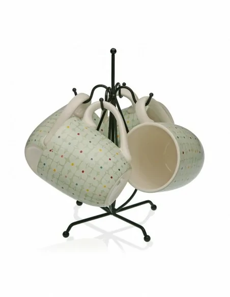 SET 4 MUGS SNOW FLOWERS