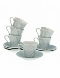 SET 6 TAZAS CAFE  ICE BLUE