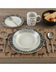 VAJILLA 18 PIEZAS ZEBRA 2