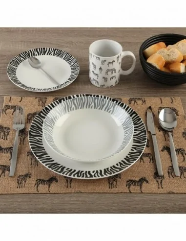 VAJILLA 18 PIEZAS ZEBRA