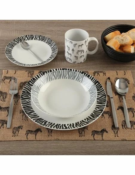 VAJILLA 18 PIEZAS ZEBRA
