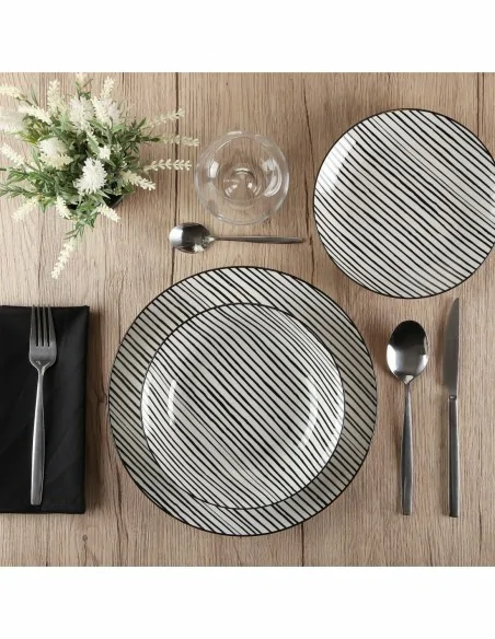 VAJILLA 18 PIEZAS BLACK LINE