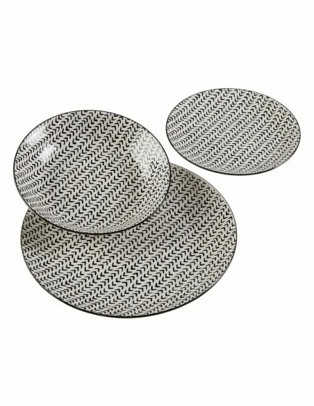 VAJILLA 18 PIEZAS CIRCE  NEGRA